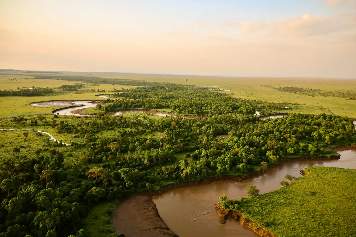 Aerial view of Tanzania landscape